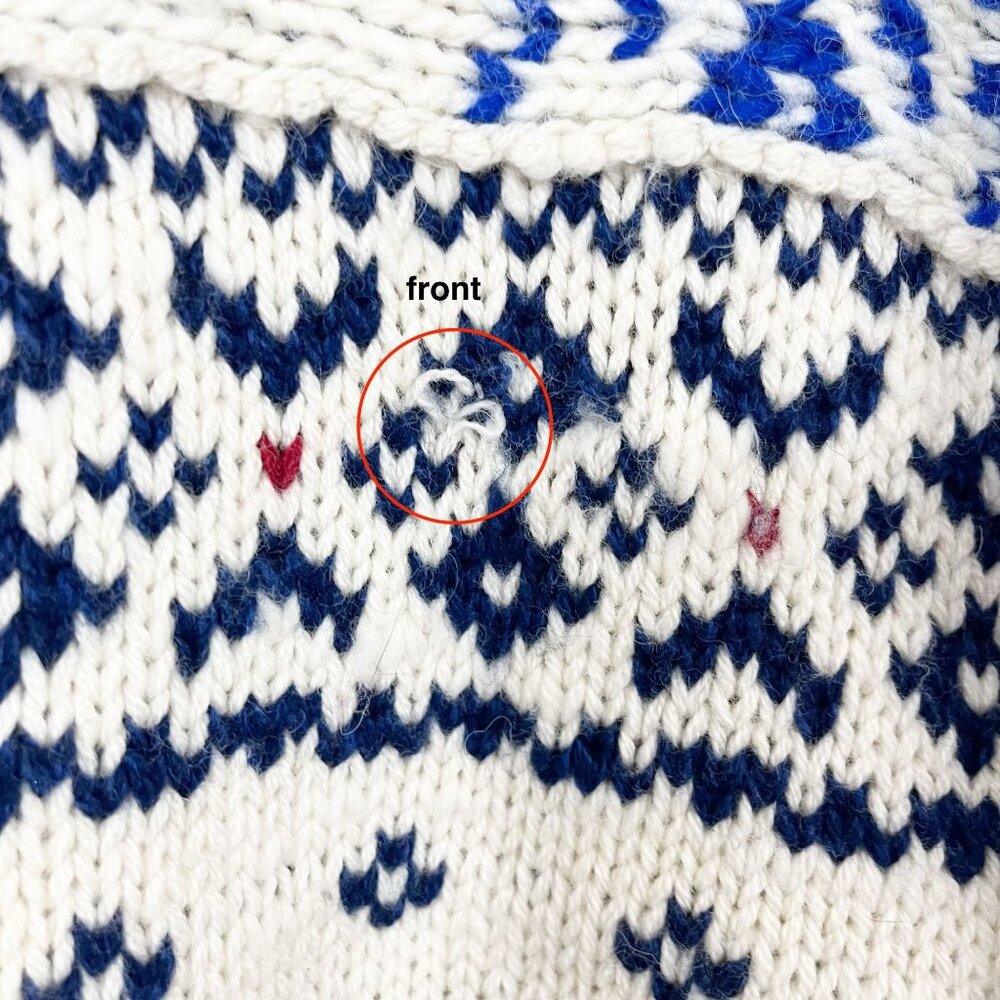X Polo Ralph Lauren Women's Rolled Turtleneck Jumper White Blue Fair Isle - Picture 9 of 9